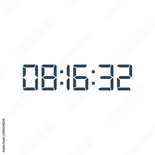 LED digital clock number for counter or calculator mockup design