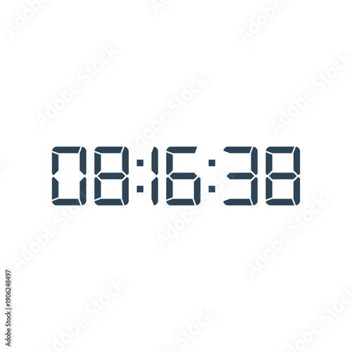 LED digital clock number for counter or calculator mockup design
