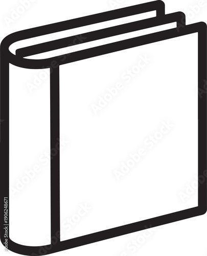 Simple line art book icon vector illustration isolated on transparent background for reading concept