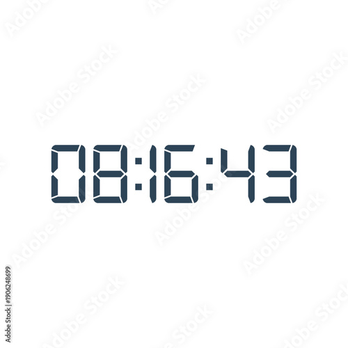 LED digital clock number for counter or calculator mockup design