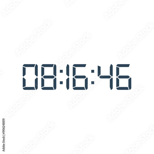LED digital clock number for counter or calculator mockup design