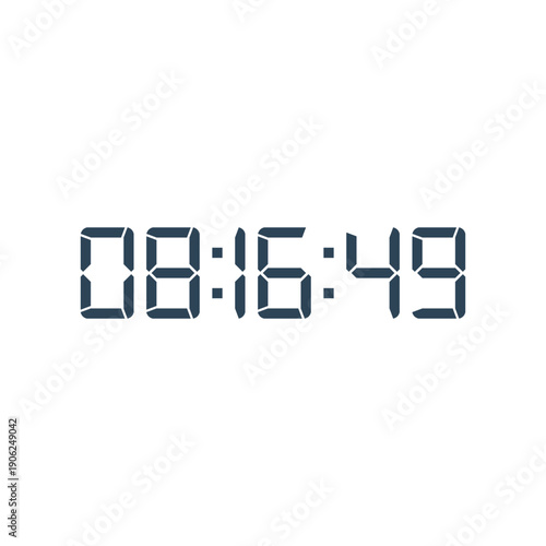 LED digital clock number for counter or calculator mockup design