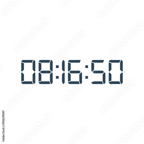 LED digital clock number for counter or calculator mockup design