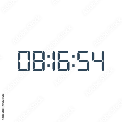 LED digital clock number for counter or calculator mockup design