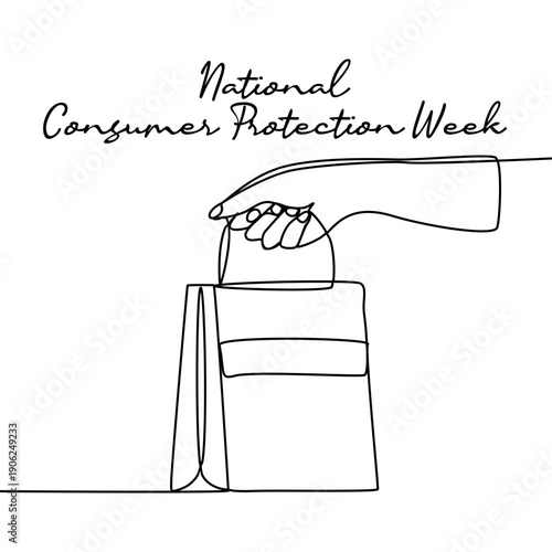 line art of National Consumer Protection Week good for National Consumer Protection Week celebrate. line art.