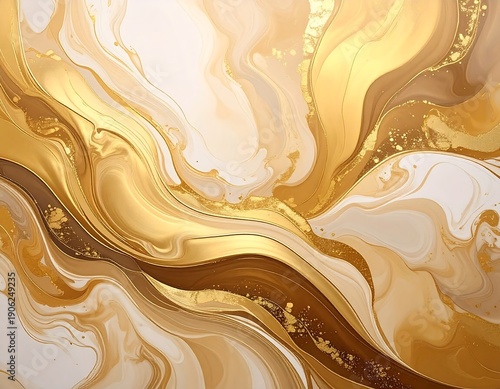 Abstract golden fluid art texture background luxury style design elements