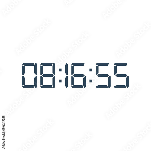 LED digital clock number for counter or calculator mockup design