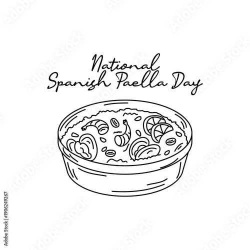 line art of National Spanish Paella Day good for National Spanish Paella Day celebrate. line art.
