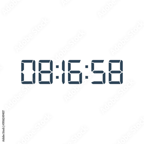 LED digital clock number for counter or calculator mockup design