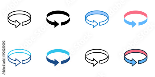 Rotate icons set multiple style collection. Editable stroke 
