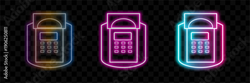 Payment Terminal Neon Icons