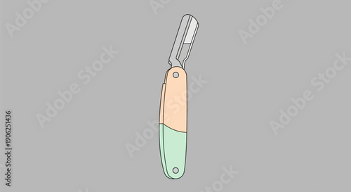 A colorful illustration of a straight razor.