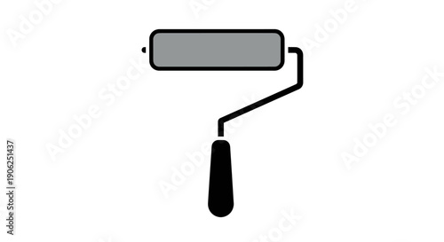 A simple illustration of a paint roller.