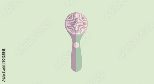 A pastel green and pink handheld mirror.