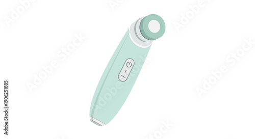 A mint green facial massager device.