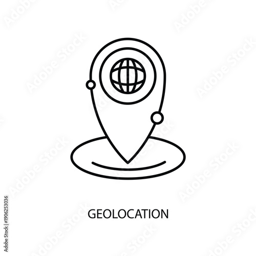 geolocation concept line icon. Simple element illustration. geolocation concept outline symbol design.