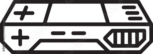 Retro game console controller interface electronic handheld device for playing games icon