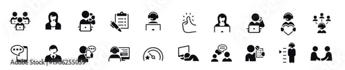 customer support icons vector design
