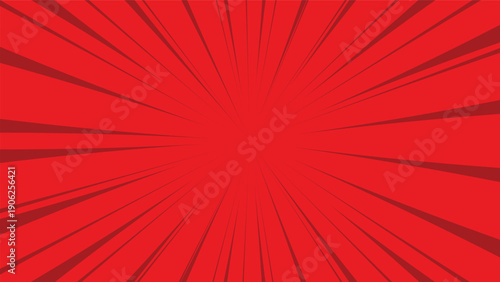 red speed lines background. sunburst cartoon exploding decoration 