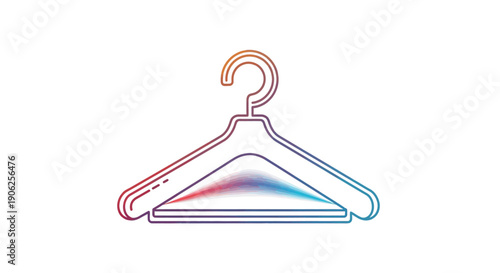 Modern gradient clothes hanger icon representing fashion, style, and garment care concept