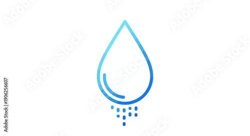 Refreshing blue water droplet icon showing natural liquid flow and purification symbolizing purity