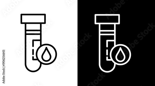 Blood Tube White Icon Set Vector 