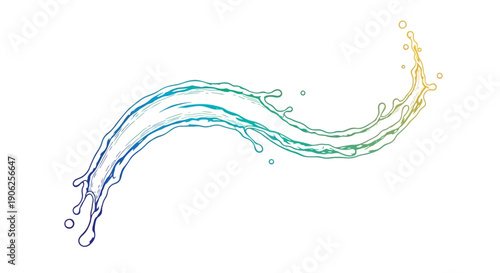 Dynamic gradient liquid splash illustration representing fluid motion and refreshing energy