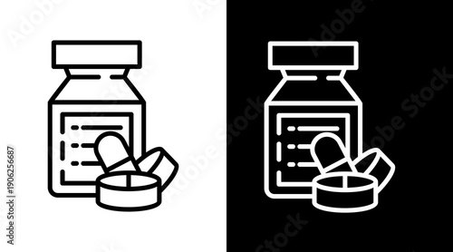 Medicine White Icon Set Vector 