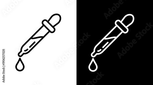 Eyedropper White Icon Set Vector 