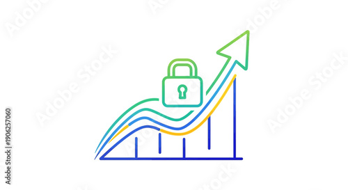 Secure Business Growth and Data Protection Trends Icon Design Illustrating Protected Progress for