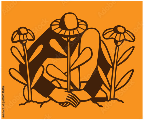 line art illustration design vector drawing