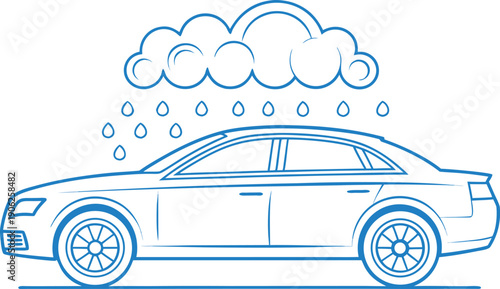 Car Wash Service Illustration. Auto Car Wash Cleaning Illustration. Vehicle Washing Service Illustration. Car Wash Station Illustration. Automatic Car Wash Service Illustration. Professional Car Wash