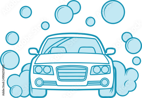 Car Wash Service Illustration. Auto Car Wash Cleaning Illustration. Vehicle Washing Service Illustration. Car Wash Station Illustration. Automatic Car Wash Service Illustration. Professional Car Wash