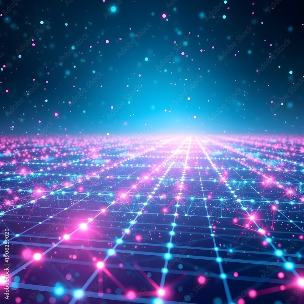 Obraz premium cinematic visualization of quantum AI network