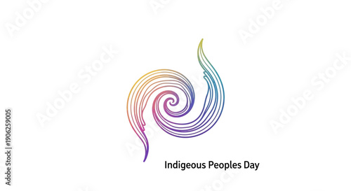 Vibrant abstract spiral symbol for Indigenous Peoples Day celebrating diverse cultures and heritage
