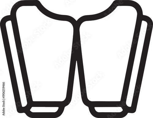 Pair of shin guards for professional football protection isolated on transparent background vector