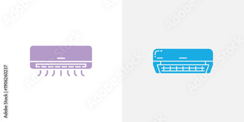 Air conditioner in purple and blue conditioning heating
