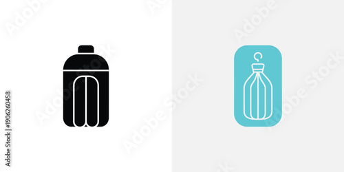 Black and blue aerosol spray can