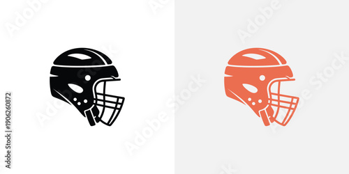 Black and orange football helmets side by side black helmet