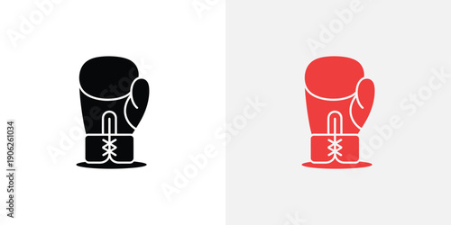 Black and Red Boxing Gloves with White Details black glove