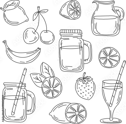 Hand drawn sketch fruits vector illustration. 