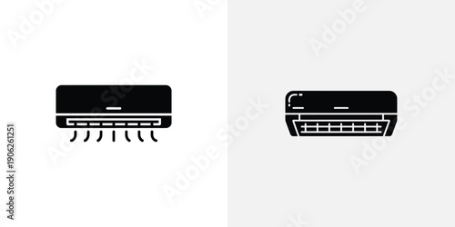 Black and white air conditioner HVAC heating and cooling