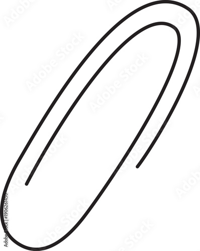 Paper clip with hand drawn office stationery doodle style.