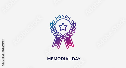 A vibrant gradient icon featuring a laurel wreath, star, and ribbons, symbolizing honor for