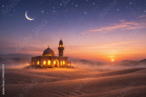old mosque on the desert
