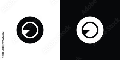 Black and white pie chart on split background business