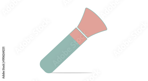 Simple flat design illustration of a cosmetic powder brush.