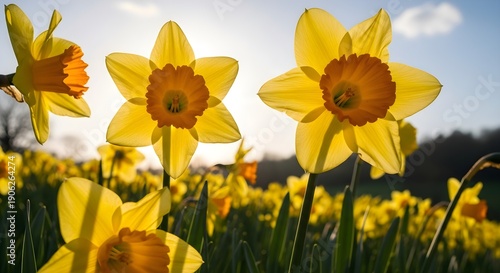 Wallpaper Mural Yellow daffodils in sunlight Torontodigital.ca