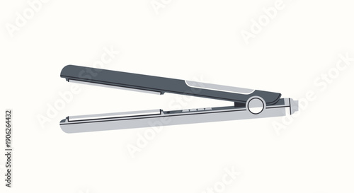 Hair straightener with sleek design and silver plates.