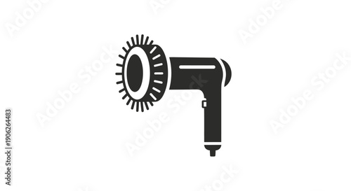 Simple black and white hair dryer icon on white background.